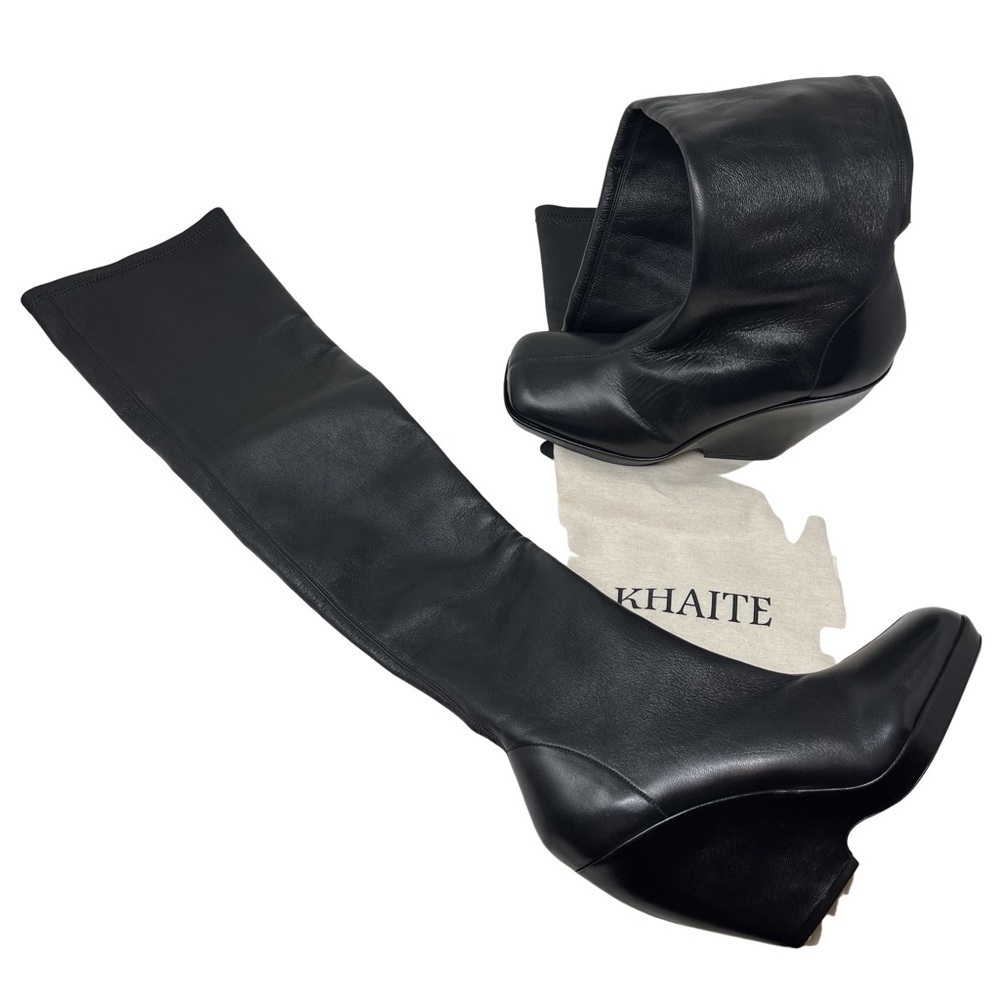 KHAITE Morgan over-the-knee leather boots sz 39.5 US 9.5 - Picture 2 of 12